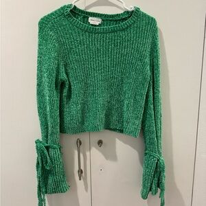 Green for love and lemons cropped sweater size small